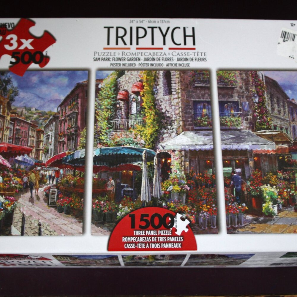 Flower Garden Triptych, 1500 piece puzzle, Karmin International